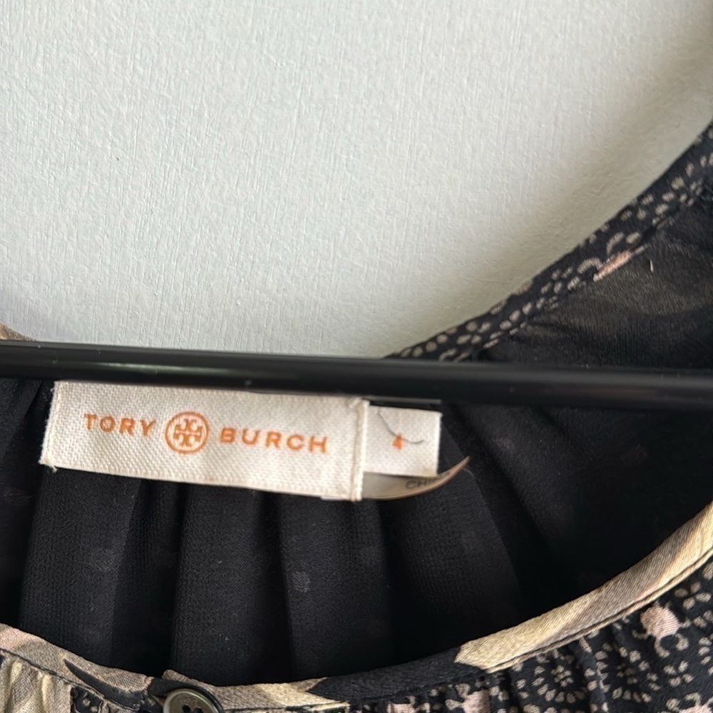 Tory Burch women’s size 4 black/brown blouse EUC - Picture 3 of 5